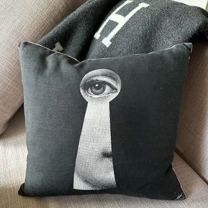 Fornasetti Chiave e Serratura graphic-print pillow